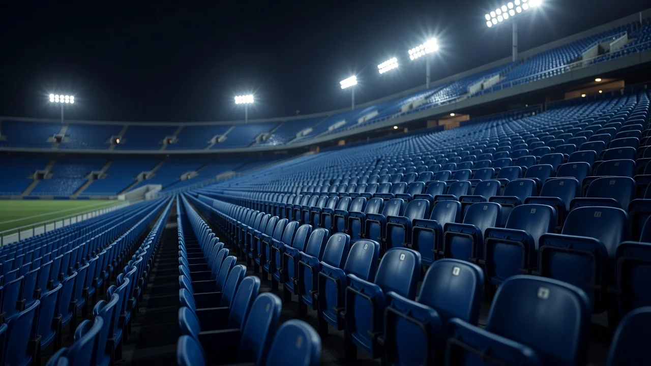 Smartphone on a stand glowing beside a blurred television with a stadium scene