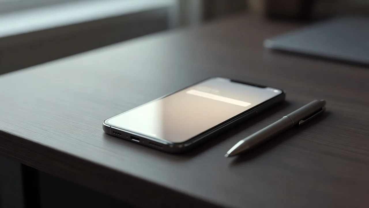 Smartphone with a blurred glowing input field — entering a promo code