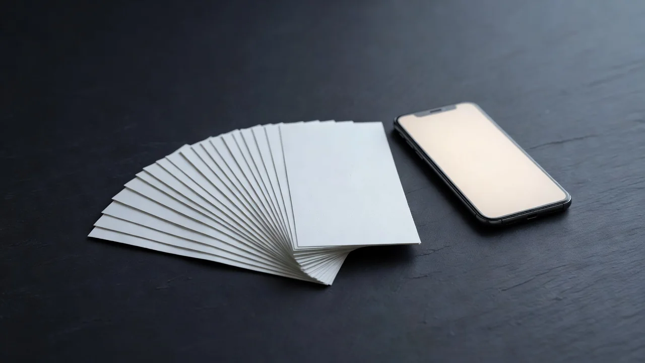 Blank banknotes fanned beside a glowing smartphone — winnings cashed out