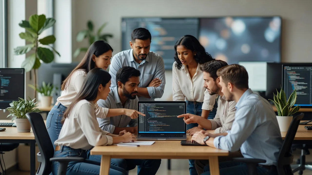 Developers collaborating