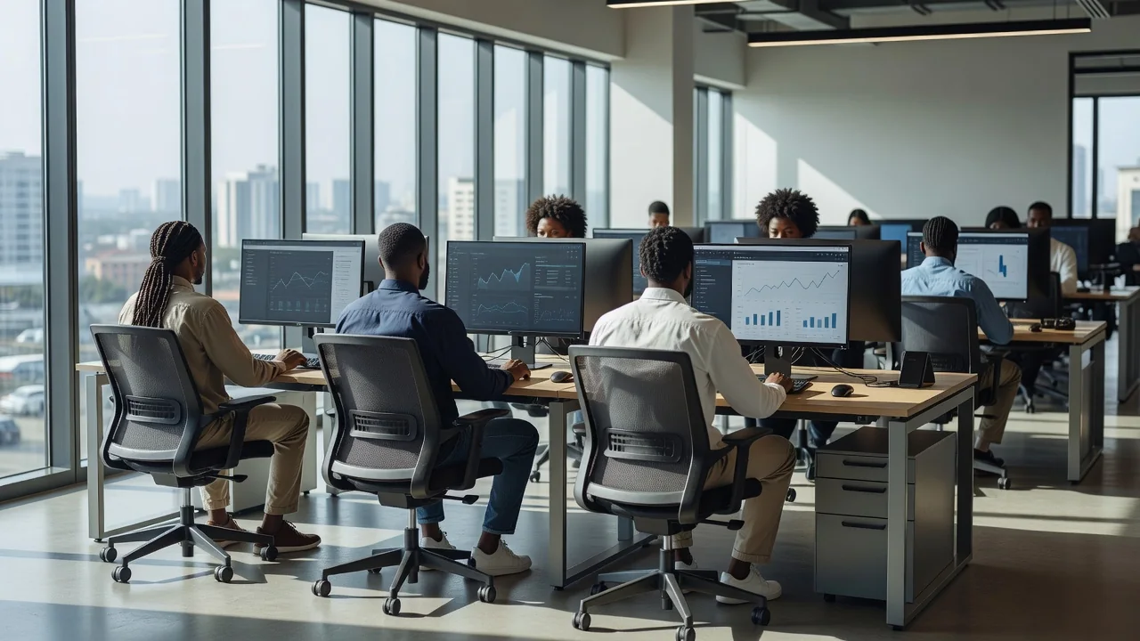 Software engineers at work