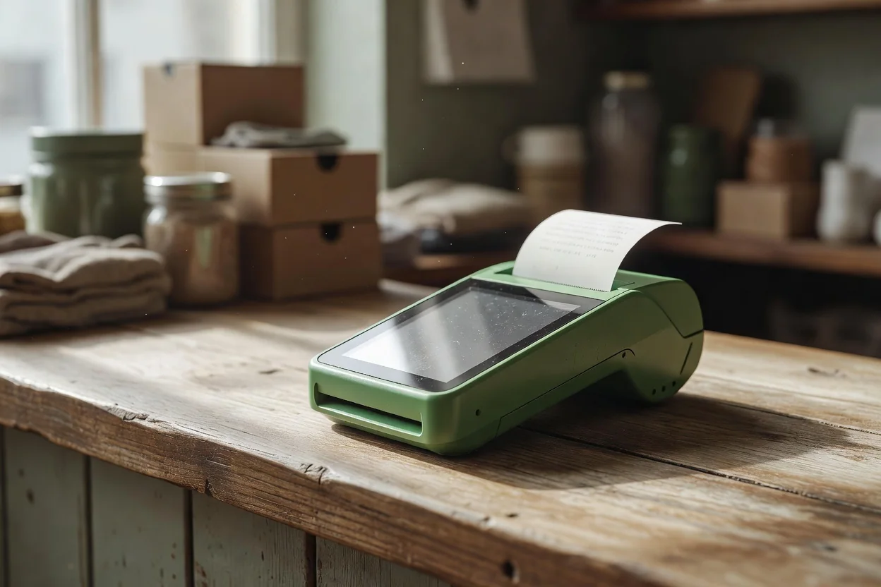 POS terminal on a shop counter