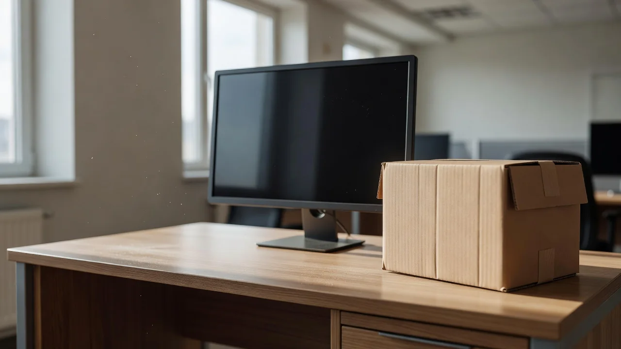 Empty office desk